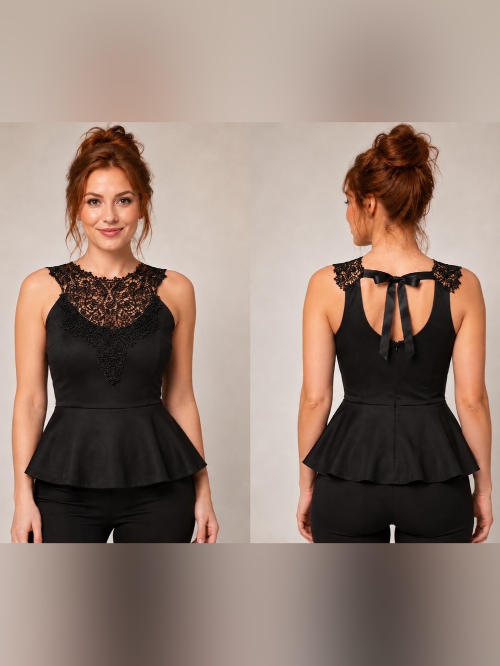 Blu Planet Black Lace Detail Top